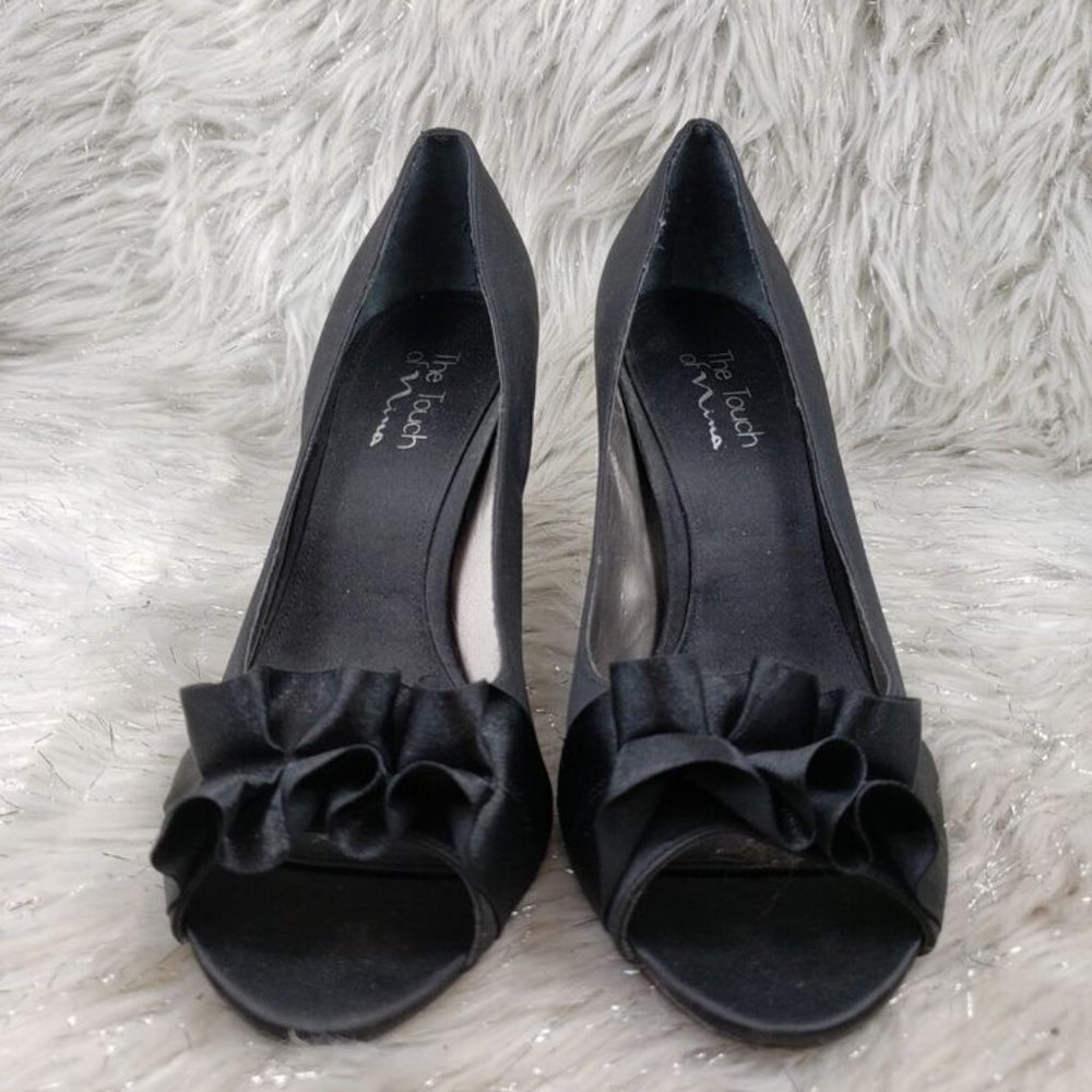 Black Satin Touch of Nina Dress Shoes